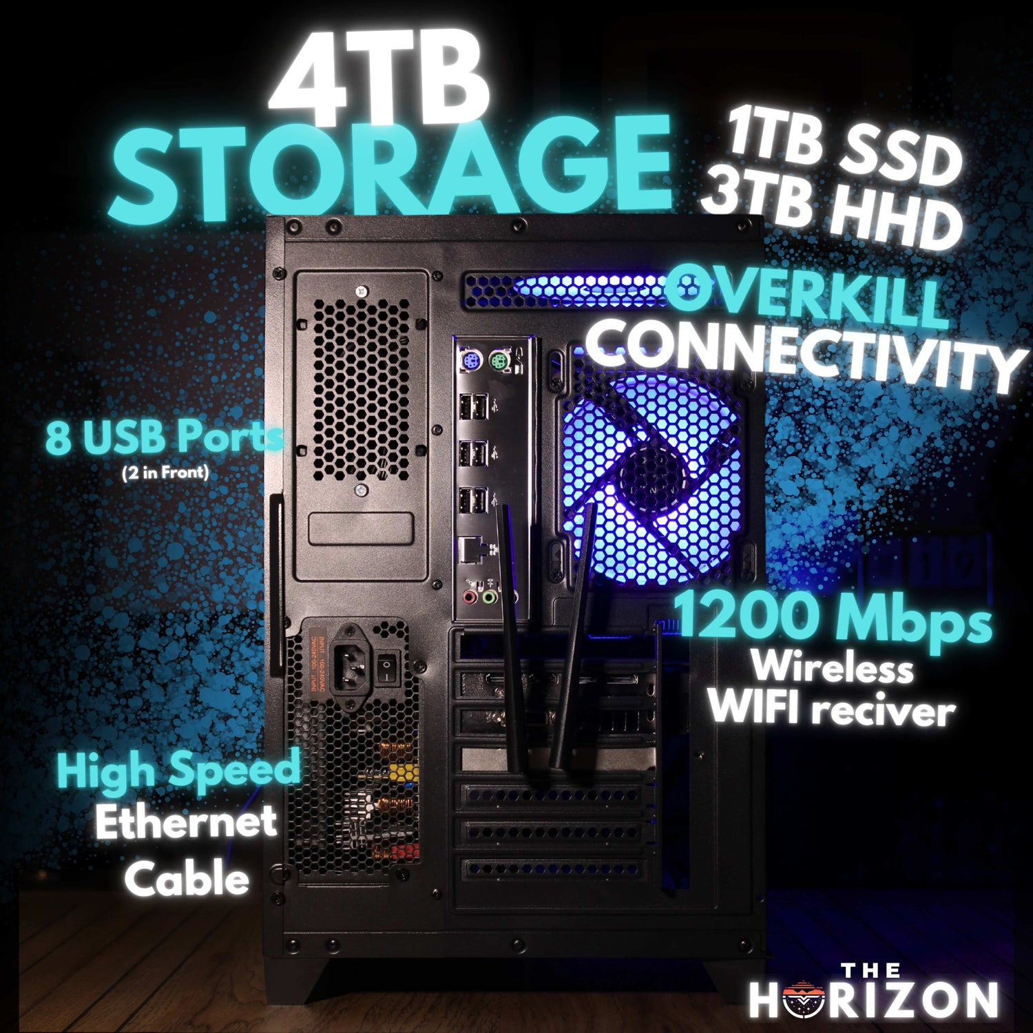 I7 RTX Gaming PC Desktop || NVIDIA RTX 4060 || I7 (E5-2699V3) 18 Cores || 4TB Storage (1TB SSD + 3TB HHD) || 32GB RAM - The Horizon Pcs